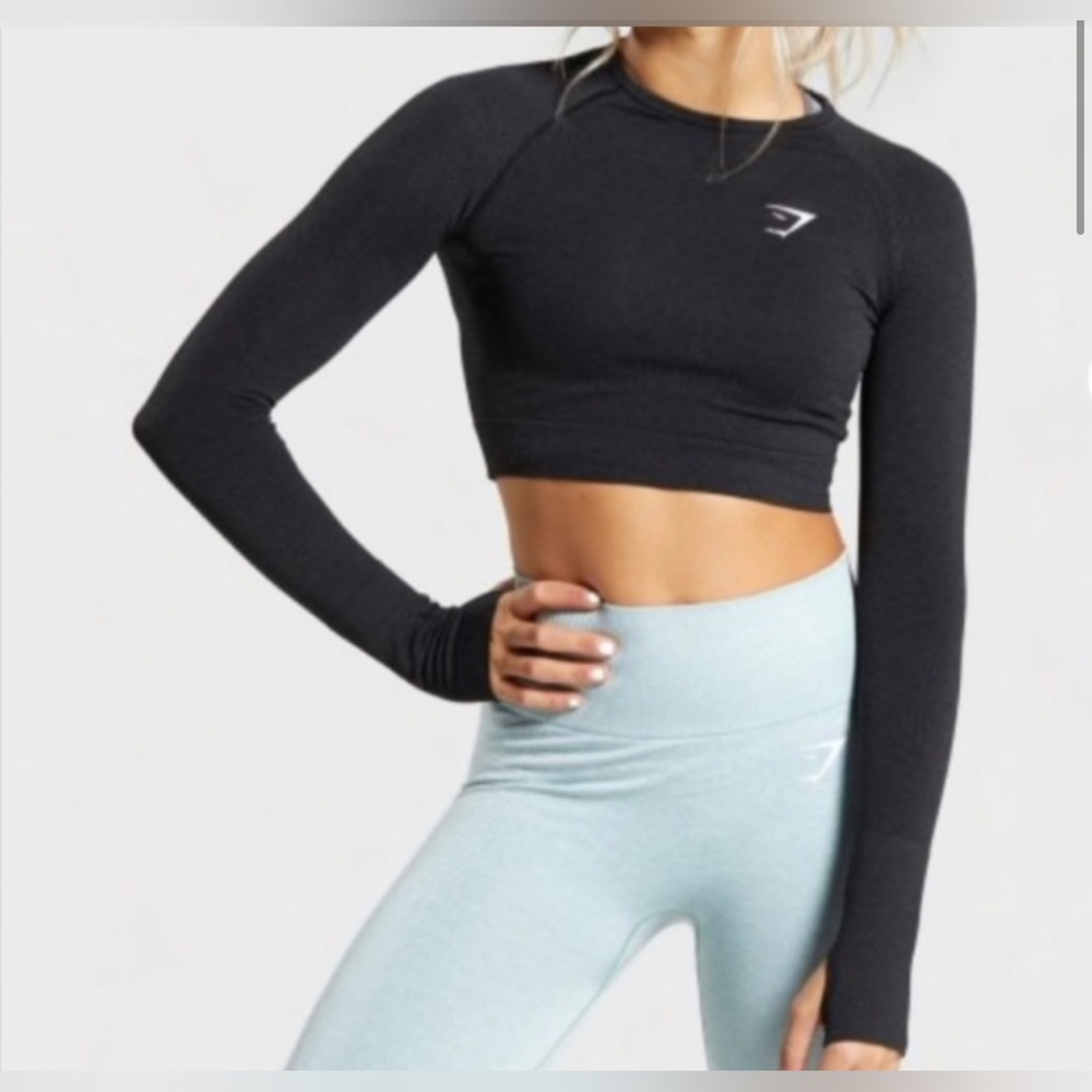 Gymshark Charcoal Long Sleeve Crop Top